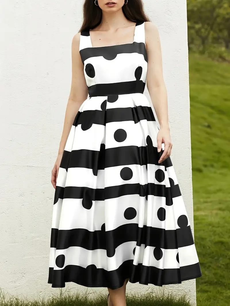 Polka dot Stripe Print Tank Dress XL S365445 Polka dot Stripe Print Tank Dress XL S365445