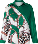 Chain Print Color Block Shirt X4393631 - TUZZUT Qatar Online Shopping