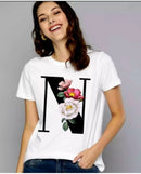 Floral Letter T-Shirt XL S4618942 - TUZZUT Qatar Online Shopping