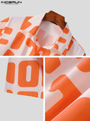 Handsome Funny Tops INCERUN Men's Short Sleeve Tops Shorts Suit 3XL S4671546 - TUZZUT Qatar Online Shopping