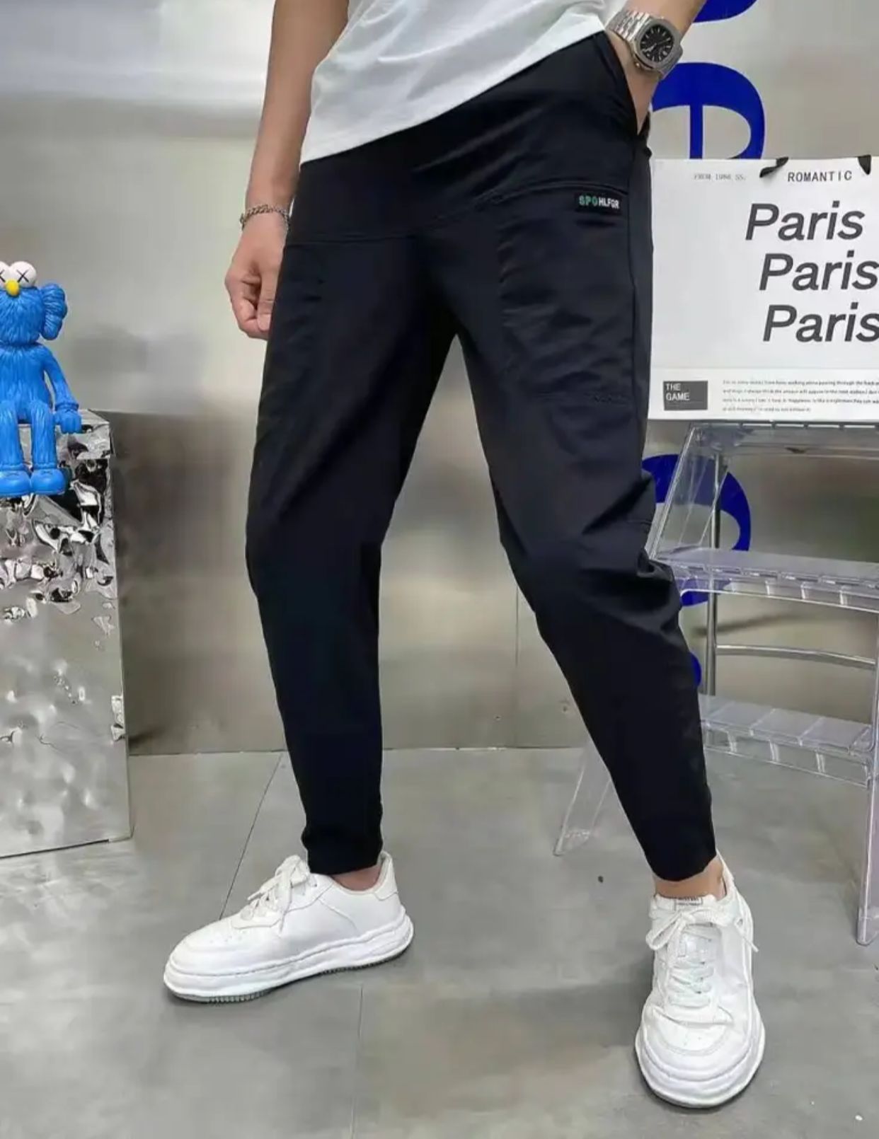 Spring Korean baggy men's high stretch multi-pocket skinny cargo pants 34 MAF0070BJ Spring Korean baggy men's high stretch multi-pocket skinny cargo pants 34 MAF0070BJ