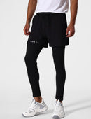 Men's Gym Running Compression Double Deck Leggings 3XL S4902960 - TUZZUT Qatar Online Shopping