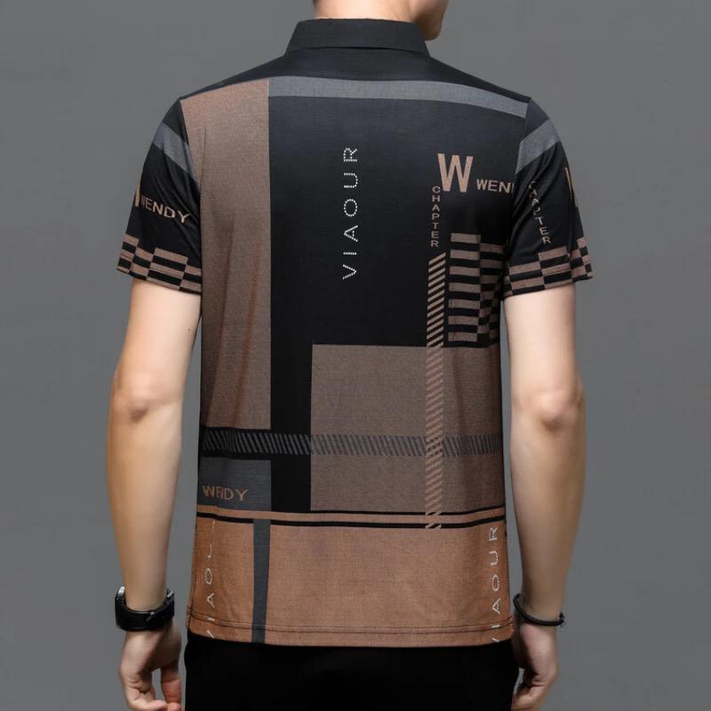 Men's high-end lapel short-sleeved T-shirt TS322