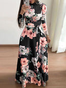 Women Dress New Spring European American Posed Printing Full Sleeve With Loose women's Clothing S1684641 - TUZZUT Qatar Online Shopping