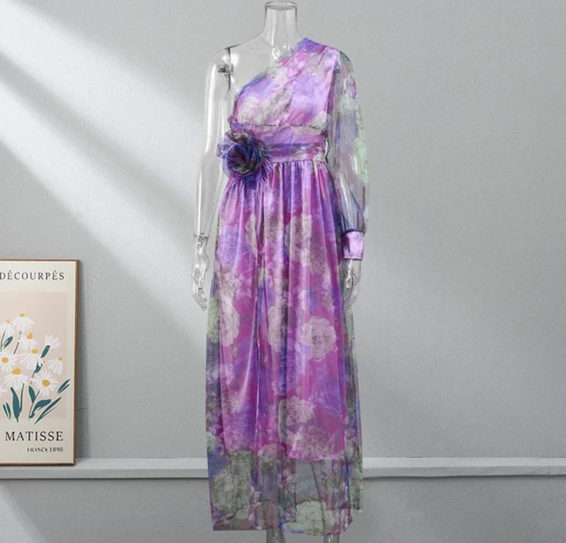 Women's Floral Print Maxi Dress S B-156640