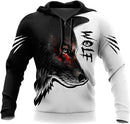 Wolf Print Men's 3D Hoodie M S4245214 - TUZZUT Qatar Online Shopping