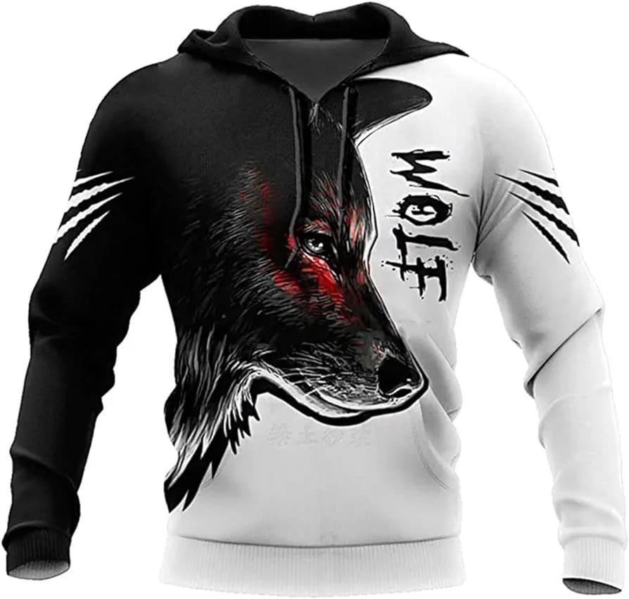 Wolf Print Men's 3D Hoodie M S4245214 Wolf Print Men's 3D Hoodie M S4245214