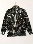 Casual Shirt Striped Print Long Sleeve Top M S625989 - TUZZUT Qatar Online Shopping