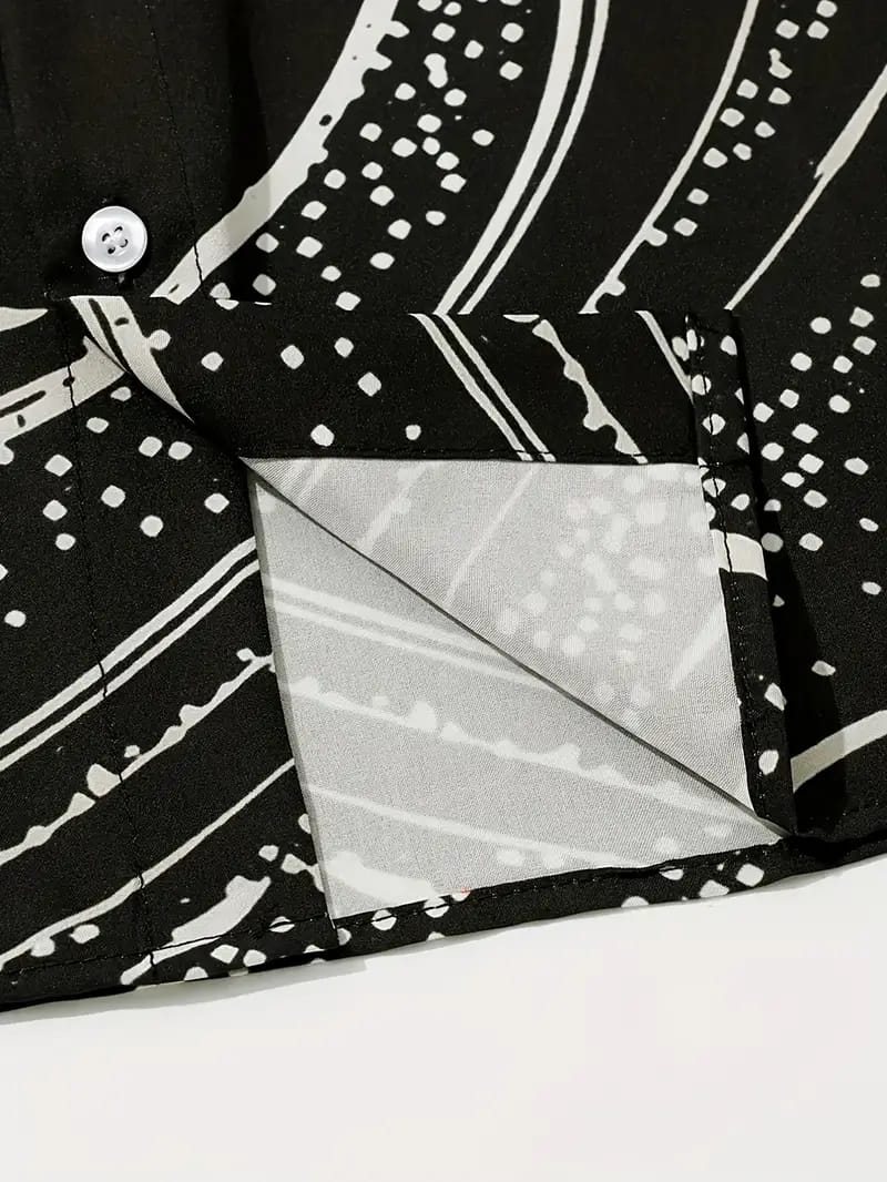 Casual Shirt Striped Print Long Sleeve Top M S625989