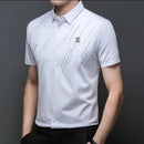 Men's tencel lapel seamless short-sleeved anti-wrinkle T-shirt zd143 - TUZZUT Qatar Online Shopping