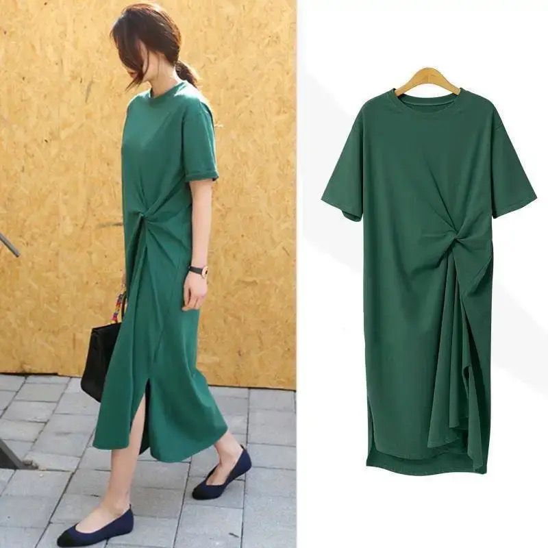 Original Solid Color Irregularity Pleats Midi Dress M 84298 Original Solid Color Irregularity Pleats Midi Dress M 84298