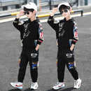 Clothing Sets Hip Hop Boy Anime Suit Teenager Children Korean GRAFFITI Hooded Cotton Sweater + Pants12-13Y S3931612 - TUZZUT Qatar Online Shopping