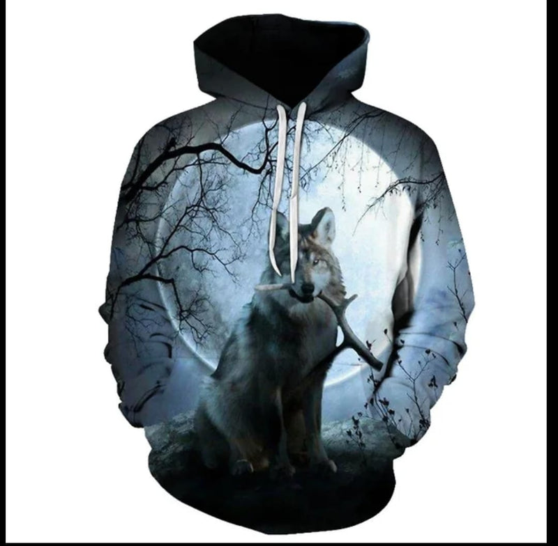 Cool space galaxy wolf hoodie for men M S576781