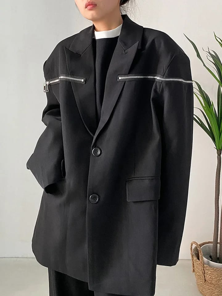 Lapel Long Sleeve Loose Fit Jacket XL S5069822