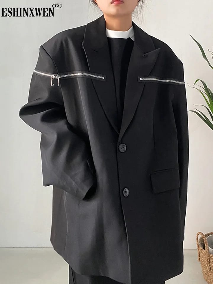 Lapel Long Sleeve Loose Fit Jacket XL S5069822