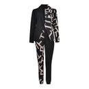 Autumn Denim Look Print Shawl Collar Blazer & Pants Set S S4647557 - TUZZUT Qatar Online Shopping