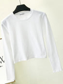 O-Neck Long Sleeve Navel Autumn Base M S3996083 - TUZZUT Qatar Online Shopping