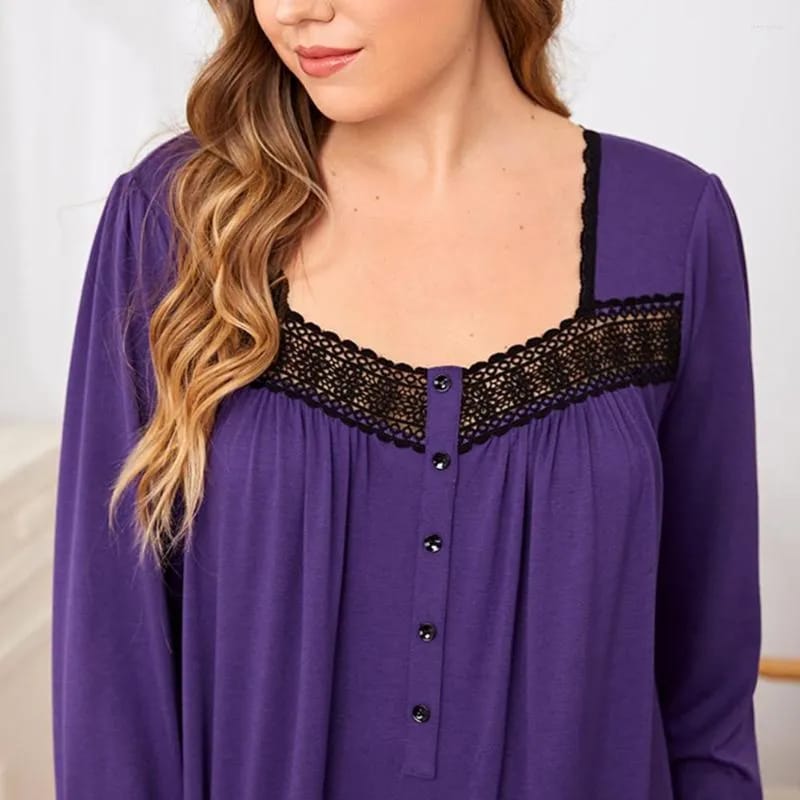 Women Long Sleeve Square Collar Sleepwear 2XL 7420503294 Women Long Sleeve Square Collar Sleepwear 2XL 7420503294