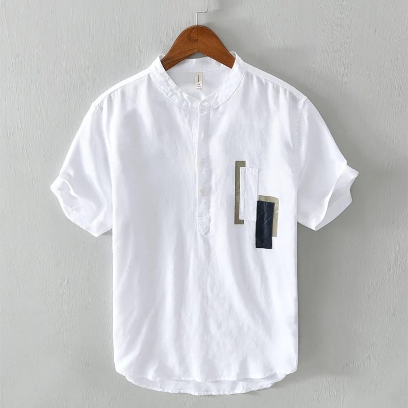 Designer new arrival short sleeve cotton and linen shirt men 3XL S5055881 Designer new arrival short sleeve cotton and linen shirt men 3XL S5055881