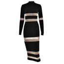 Long Sleeve Turtleneck Bodycon Maxi Dress For Women L B-169510 - TUZZUT Qatar Online Shopping