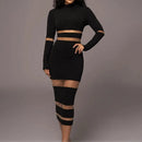 Long Sleeve Turtleneck Bodycon Maxi Dress For Women L B-169510 - TUZZUT Qatar Online Shopping