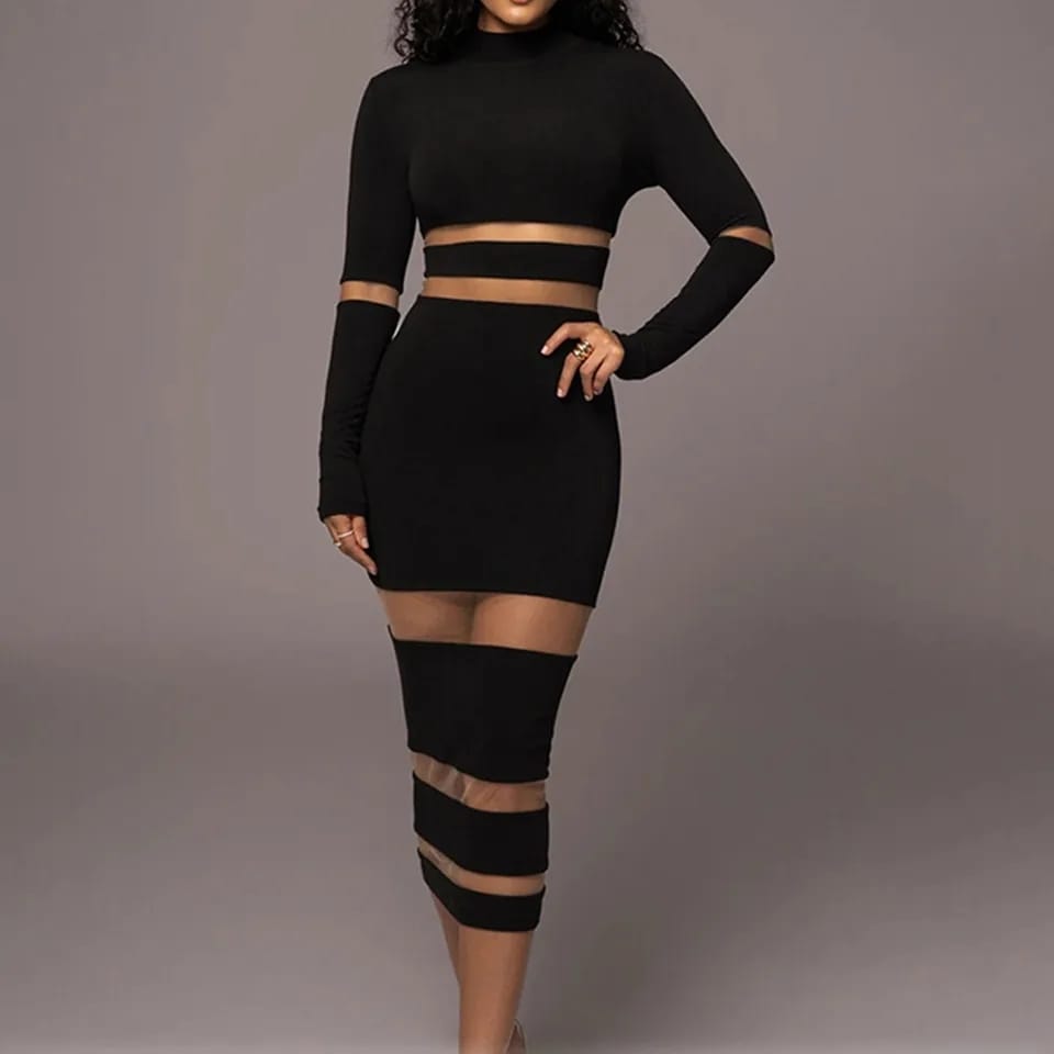 Long Sleeve Turtleneck Bodycon Maxi Dress For Women L B-169510 Long Sleeve Turtleneck Bodycon Maxi Dress For Women L B-169510