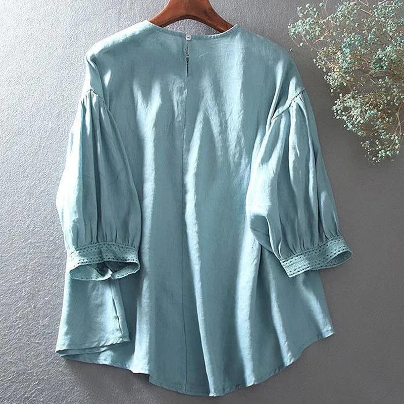 Large size cotton and linen shirt women's 5XL S4948758