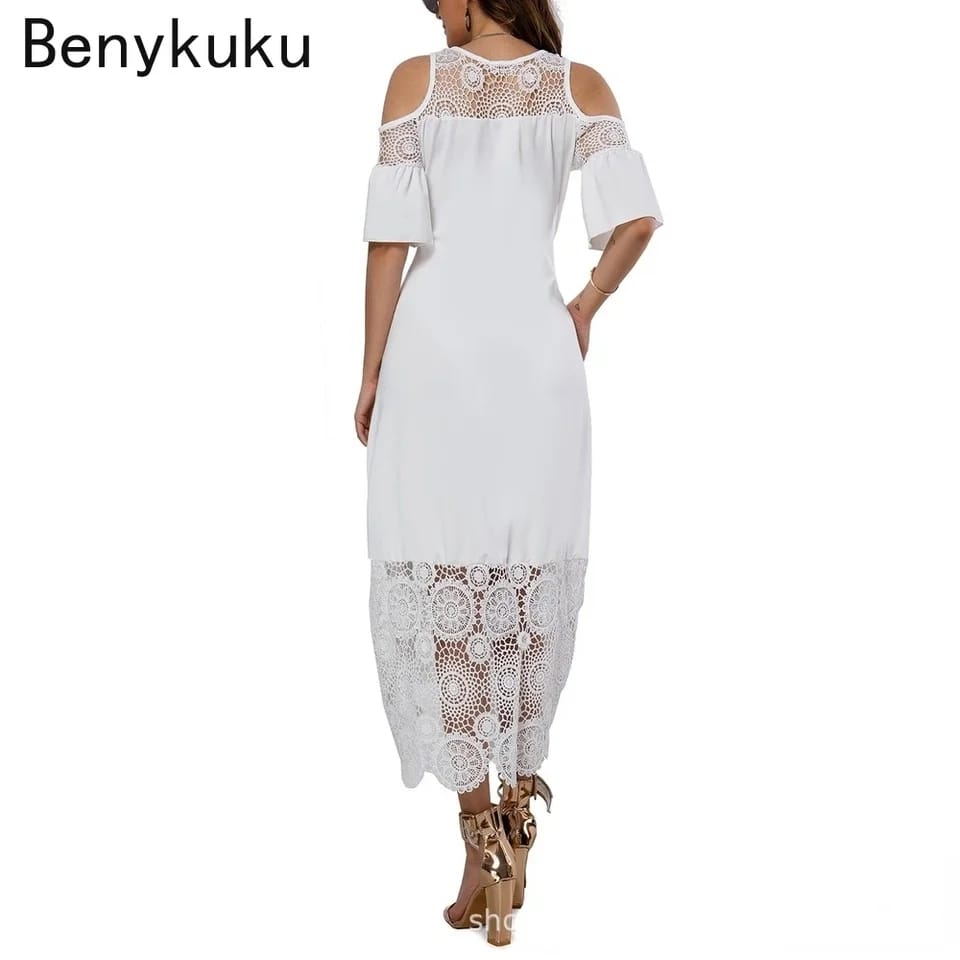 Elegant Classy Plus Size Summer Round-Neck Off Shoulder Dress 5XL 002254007 Elegant Classy Plus Size Summer Round-Neck Off Shoulder Dress 5XL 002254007