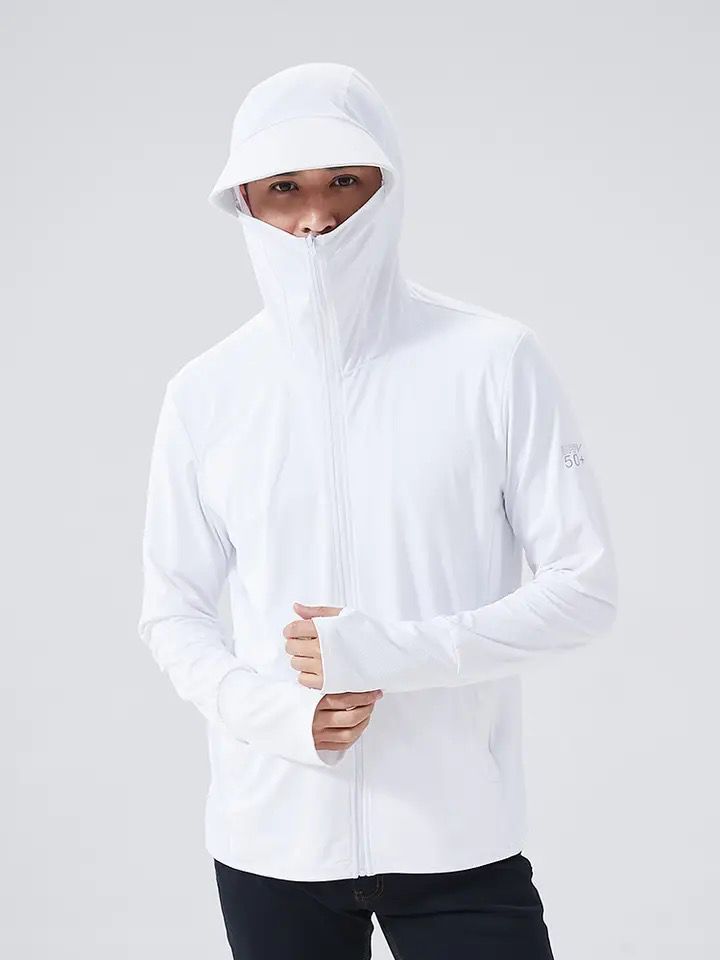 Unisex Ice Silk Sun Protection Jacket with Hood and Breathable Thin Fabric for Outdoor Activities B-41559