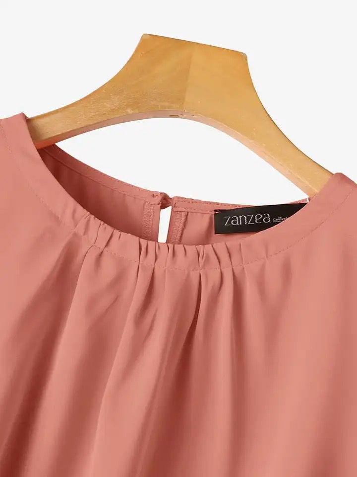 Fashion ZANZEA Women Blouses Half Sleeve Streetwear Shirt 4XL S4646102