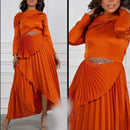 Elegant high neck long sleeve a line evening dresses and wedding party dresses   S4807946 - TUZZUT Qatar Online Shopping