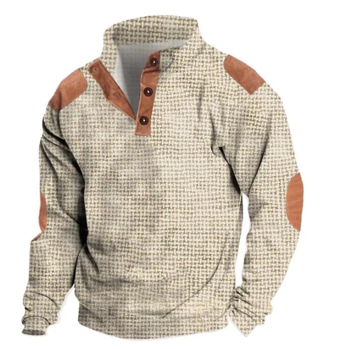 Men's Versatile Long-Sleeved Stand Collar Sweater M B-258367