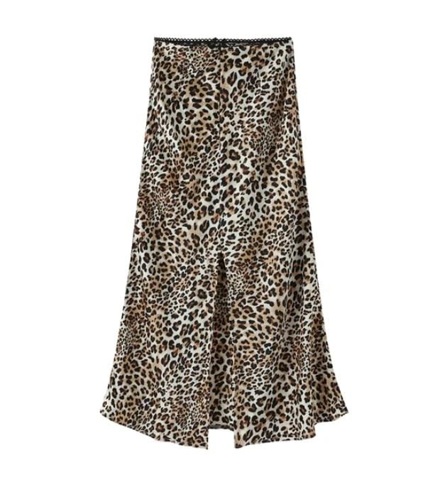 Summer Leopard Print Straight Skirt Women 4XL S4817724