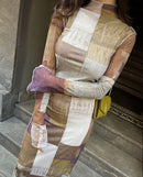 Stand Neck Midi Tulle Dress S S5045929 - TUZZUT Qatar Online Shopping