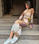 Stand Neck Midi Tulle Dress S S5045929 - TUZZUT Qatar Online Shopping