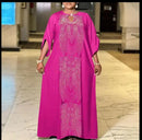 VONDA Summer Bohemian Print Pleated Party Dress 5XL S4626936 - TUZZUT Qatar Online Shopping