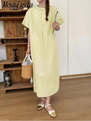 Women's Pleated Pleated Long A-Line Dress XL B-208719 - TUZZUT Qatar Online Shopping