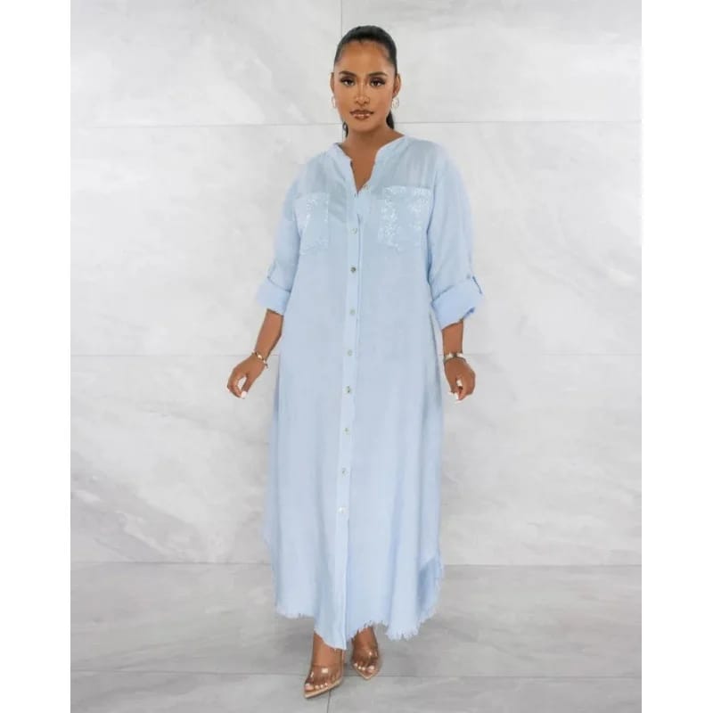 Women White Solid Long Sleeve Button Tassel Dresses 42876 Women White Solid Long Sleeve Button Tassel Dresses 42876