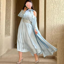 One-Shoulder Chiffon Dress 2XL 070691852 - TUZZUT Qatar Online Shopping