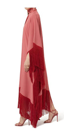 Ross High-neck Fringed Crepe Kaftan Dress In Pink 070416093 - TUZZUT Qatar Online Shopping