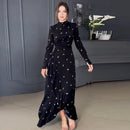 Turtleneck Print Ramadan Morocco Gorgeous Party Dress 2XL 67021 - TUZZUT Qatar Online Shopping