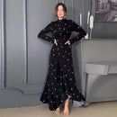 Turtleneck Print Ramadan Morocco Gorgeous Party Dress 2XL 67021 - TUZZUT Qatar Online Shopping