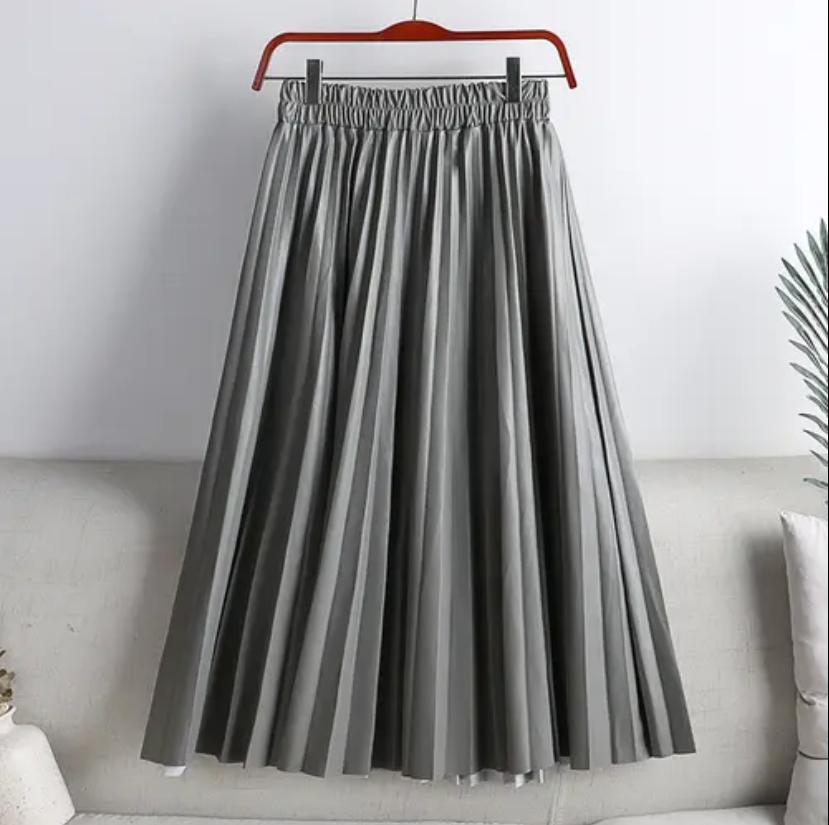 Elegant Solid Pleated Women Mi-Long Skirts L 59052 Elegant Solid Pleated Women Mi-Long Skirts L 59052