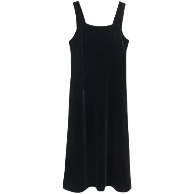 Long Mid-Calf Sleeveless Summer Black Velvet XL 68450 Long Mid-Calf Sleeveless Summer Black Velvet XL 68450