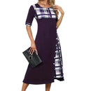 Vintage Crew Neck Short Sleeve Dress M 30879 - TUZZUT Qatar Online Shopping