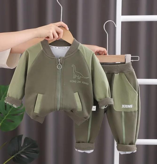Spring Autumn 2Pcs Children's Cotton Tracksuit Jacket and Pants Sets 3-4Y X5058149