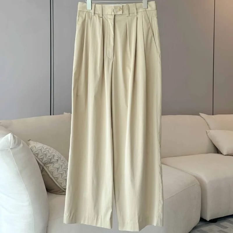 Casual Beige Shorts Wide Leg Pants For Women L B-148492
