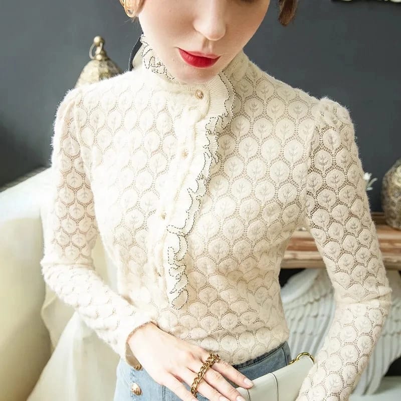 Women's Thick Thin Lace Blouse 3XL S5038088