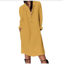 Women's Solid Lapel T-Shirt Dress XL S2583179 - TUZZUT Qatar Online Shopping