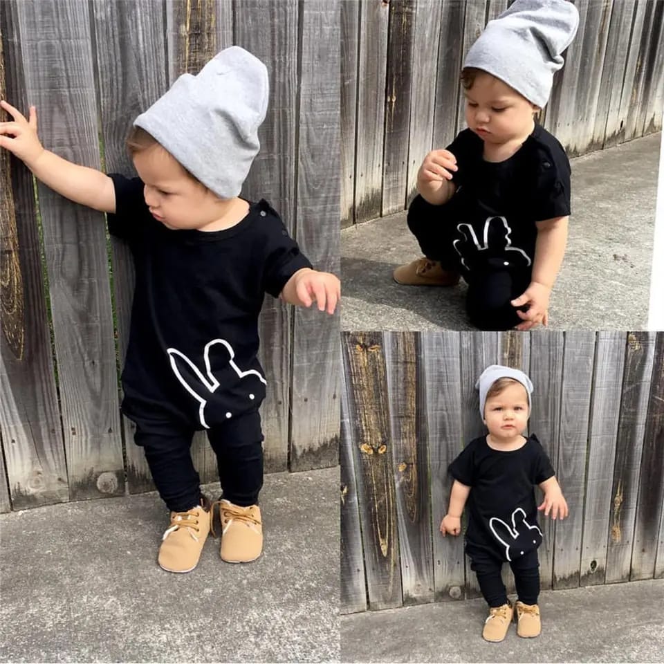Cute Rabbit Printed Newborn Baby Romper 0-3M X354148 Cute Rabbit Printed Newborn Baby Romper 0-3M X354148